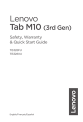 Lenovo Tab M10 3rd Gen Safety, Warranty & Quick Start Manual