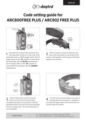 Dogtra ARC802 FREE PLUS Code Setting Manual
