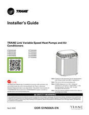 Trane 5TWV0X60A Installer's Manual