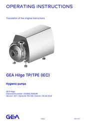 GEA Hilge TPE Operating Instructions Manual