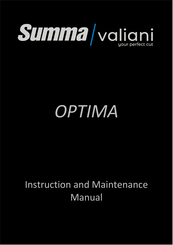 Summa valiani OPTIMA Instruction And Maintenance Manual