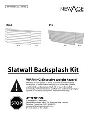 Newage Slatwall Backsplash Kit Pro Installation Manual