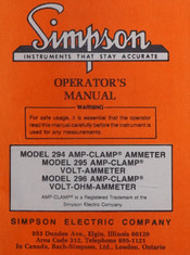Simpson AMP-CLAMP 295 Operator's Manual