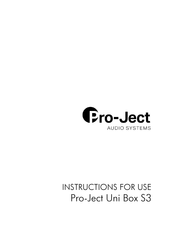 Pro-Ject Audio Systems Uni Box S3 Instructions For Use Manual