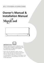 MaxiCool INFINI IMD-INF-09HDI Owner's Manual & Installation Manual