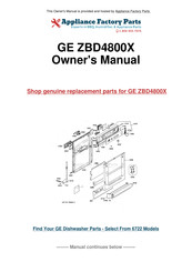 GE Monogram ZBD4800X Use And Care Manual