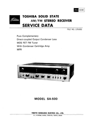 Toshiba SA-500 Service Data