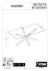Jysk AGERBY 3670218 Manual