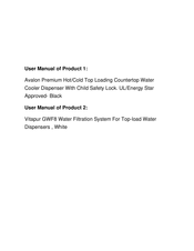 Avalon A1CTWTRCLRBLK Manual