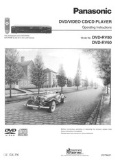 Panasonic DVD-RV80 Operating Instructions Manual
