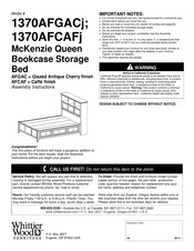 Whittier Wood Furniture McKenzie 1370AFCAFj Assembly Instructions Manual