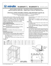 Mirolin MADISON 3 Installation Instructions And Owner's Manual