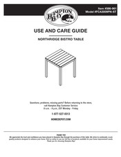 HAMPTON BAY NORTHRIDGE FCA3009PN-ST Use And Care Manual
