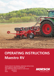 horsch Maestro 8.70 RV Operating Instructions Manual