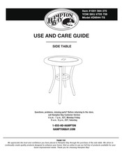 HAMPTON BAY 1001 564 370 Use And Care Manual
