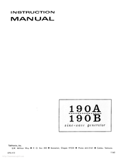 Tektronix 190B Instruction Manual