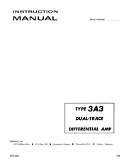 Tektronix 3A3 Instruction Manual