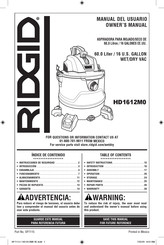 RIDGID HD1612M0 Owner's Manual