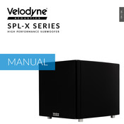 Velodyne SPL-X 10 Manual