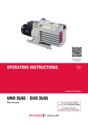 Pfeiffer Vacuum DUO 35/65 Operating Instructions Manual