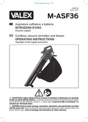 Valex M-ASF36 Operating Instructions Manual