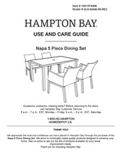 HAMPTON BAY Napa GLS-62440-5D-REC Use And Care Manual