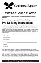 Watkins Wellness CalderaSpas Emerge Pre-Delivery Instructions