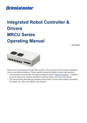 Oriental motor MRCU Series Operating Manual