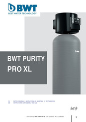 Bwt PURITY PRO XL Instructions For Assembly And Use