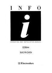 Electrolux U02353 EOB944 Operating And Installation Manual