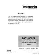 Tektronix 8001 Installation Manual