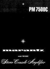 Marantz PM750DC Instruction Manual