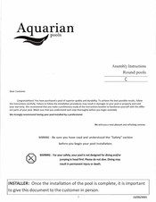 Aquarian Pools C Assembly Instructions Manual
