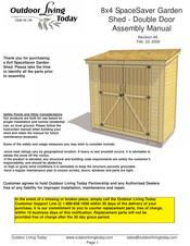Outdoor living today 8x4 SpaceSaver Garden Shed Assembly Manual