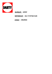 Sony XS-F1727SE Instructions Manual