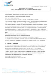 belven BV10S Series Installation, Operation And Maintenance Instructions