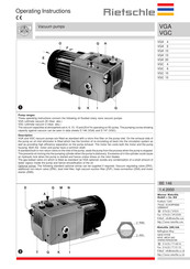 Rietschle VGA 4 Operating Instructions