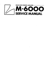 Luxman M-6000 Service Manual