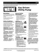 Wayne GP155 Operating Instructions And Parts Manual