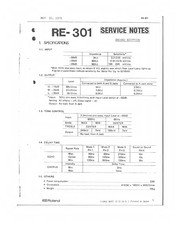 Roland Chorus echo RE-301 Service Notes