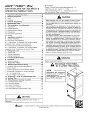 Amana AHVE P0300 Series Installation & Operating Instructions Manual