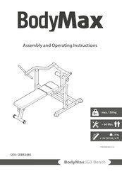 BODYMAX IG3 Bench Assembly And Operating Instructions Manual