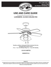 HAMPTON BAY 73636 Use And Care Manual