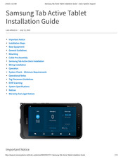 Samsung Tab Active 2 Installation Manual