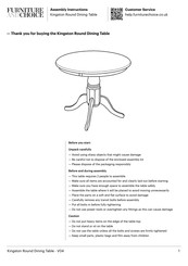 Furniture And Choice Kingston V04 Assembly Instructions Manual