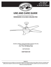 HAMPTON BAY WINDWARD IV 66266 Use And Care Manual