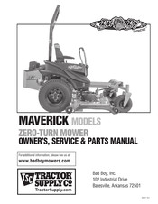 Bad Boy MAVERICK Owner's, Service & Parts Manual