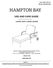 HAMPTON BAY 1001 578 311 Use And Care Manual