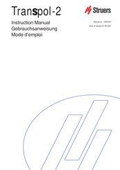 Struers Transpol-2 Instruction Manual