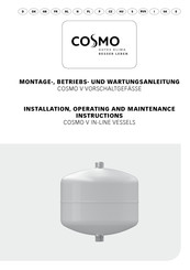Cosmo V Installation, Operating And Maintenance Instructions For The Installer And The User